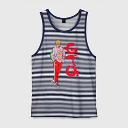 Майка мужская хлопок Онидзука крутой учитель, цвет: синяя тельняшка