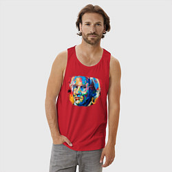 Майка мужская хлопок Портрет Художника Andy Warhol, цвет: красный — фото 2