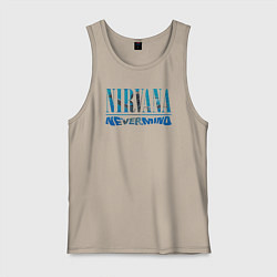 Майка мужская хлопок Nirvana Нирвана Рок Rock, цвет: миндальный