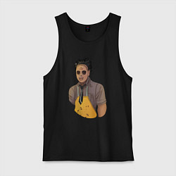 Майка мужская хлопок Dead by daylight Кожаное лицо, цвет: черный