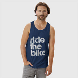 Майка мужская хлопок Ride the bike, цвет: тёмно-синий — фото 2