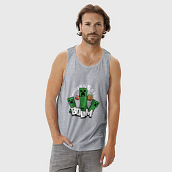 Майка мужская хлопок Криперы Creepers и Динамит, цвет: меланж — фото 2