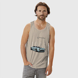 Майка мужская хлопок Mercedes Benz Gullwing Speedster Skylik, цвет: миндальный — фото 2