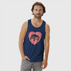 Майка мужская хлопок Дождевая жаба в сердце, цвет: тёмно-синий — фото 2