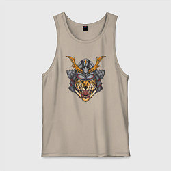 Майка мужская хлопок Tiger Samurai, цвет: миндальный