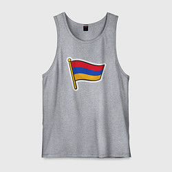 Майка мужская хлопок Флаг Армении, цвет: меланж
