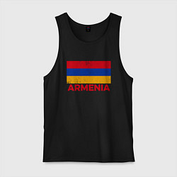 Майка мужская хлопок Armenia Flag, цвет: черный