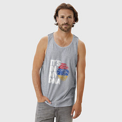 Майка мужская хлопок ДНК - Армения, цвет: меланж — фото 2