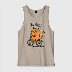 Мужская майка Кот велосипедист