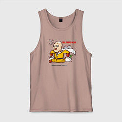 Мужская майка Счастливый Сайтама с пакетами продуктов One Punch-