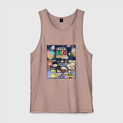 Майка мужская хлопок Toca Boca Тока Бока Poster, цвет: пыльно-розовый