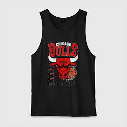 Майка мужская хлопок Chicago Bulls NBA, цвет: черный