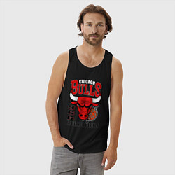 Майка мужская хлопок Chicago Bulls NBA, цвет: черный — фото 2