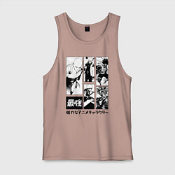 Мужская майка Герои сенен манг One punch man one piece