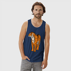 Майка мужская хлопок Гордый независимый тигр, цвет: тёмно-синий — фото 2