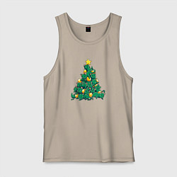 Мужская майка Christmas Tree Made Of Green Cats
