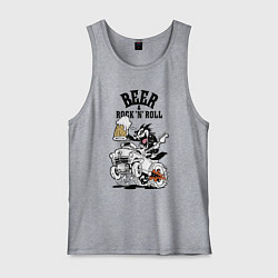 Майка мужская хлопок Beer & RocknRoll, цвет: меланж
