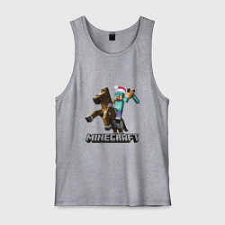 Майка мужская хлопок MINECRAFT НОВЫЙ ГОД 2022 МАЙНКРАФТ, цвет: меланж