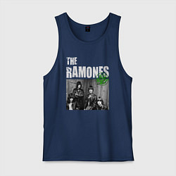 Майка мужская хлопок The Ramones Рамоунз, цвет: тёмно-синий