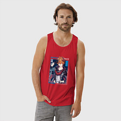 Майка мужская хлопок Тарталья Tartaglia, Genshin Impact Геншин импакт, цвет: красный — фото 2