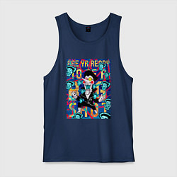 Майка мужская хлопок Deltarune - Are You Ready?, цвет: тёмно-синий