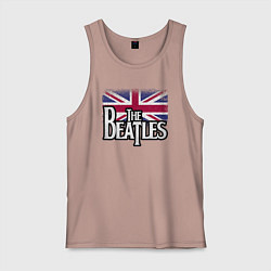 Майка мужская хлопок The Beatles Great Britain Битлз, цвет: пыльно-розовый