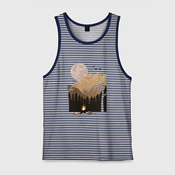 Мужская майка Туристический поход в лесу