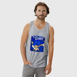 Майка мужская хлопок Sonic Adventure Sonic, цвет: меланж — фото 2