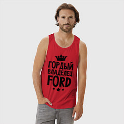 Майка мужская хлопок Гордый владелец Ford, цвет: красный — фото 2