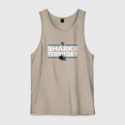 Майка мужская хлопок SHARKS TERRITORY САН-ХОСЕ ШАРКС, цвет: миндальный