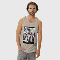 Майка мужская хлопок Blackpink K-pop, цвет: миндальный — фото 2