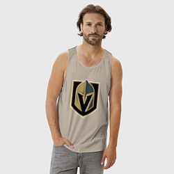Майка мужская хлопок Vegas Golden Knights , Вегас Голден Найтс, цвет: миндальный — фото 2