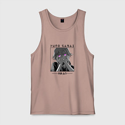 Майка мужская хлопок Дневник будущего, Юно Гасай, цвет: пыльно-розовый