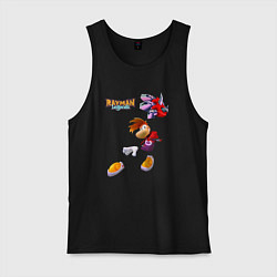 Майка мужская хлопок Rayman в прыжке, цвет: черный