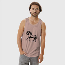 Майка мужская хлопок Мустанг Лошадь, цвет: пыльно-розовый — фото 2