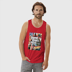 Майка мужская хлопок GTA V Logos, цвет: красный — фото 2