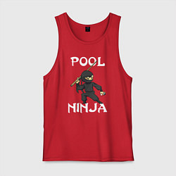 Майка мужская хлопок POOL NINJA, цвет: красный