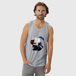 Майка мужская хлопок Синдзи Икари на стуле, цвет: меланж — фото 2