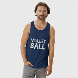 Майка мужская хлопок Спорт Волейбол, цвет: тёмно-синий — фото 2