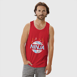 Майка мужская хлопок Volleyball Ninja, цвет: красный — фото 2
