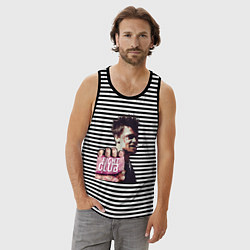 Майка мужская хлопок Club Fight, цвет: черная тельняшка — фото 2