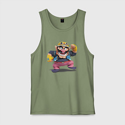 Майка мужская хлопок Wario Super Mario, цвет: авокадо