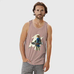 Майка мужская хлопок Link с луком, цвет: пыльно-розовый — фото 2