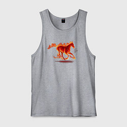 Майка мужская хлопок Fire horse огненная лошадь, цвет: меланж