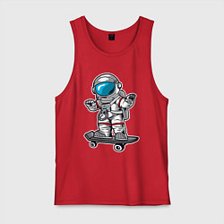 Майка мужская хлопок Космонавт - скейтер, цвет: красный