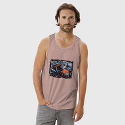 Майка мужская хлопок Metallica Denver Playbill, цвет: пыльно-розовый — фото 2