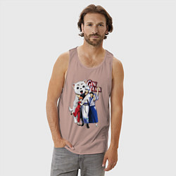 Майка мужская хлопок Gin Tama Sadaharu, цвет: пыльно-розовый — фото 2