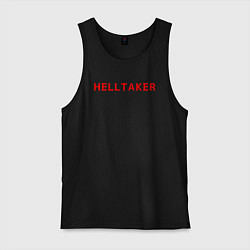 Майка мужская хлопок Helltaker logo, цвет: черный