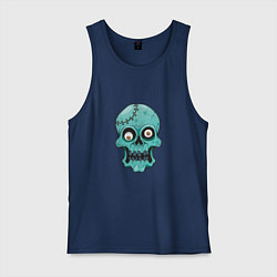 Майка мужская хлопок Zombie Skull, цвет: тёмно-синий