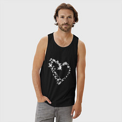 Майка мужская хлопок Сердце в крестах Белое Коллекция Get inspired! Z-h, цвет: черный — фото 2